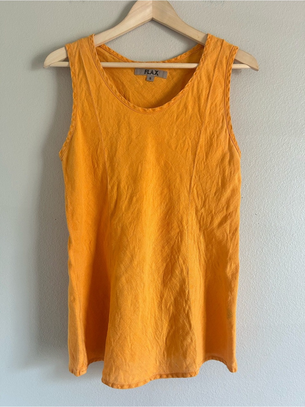 Flax Linen Tank Top in Bright Orange